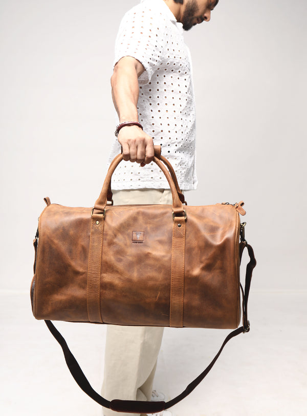 Two Tone Brown Duffle Bag