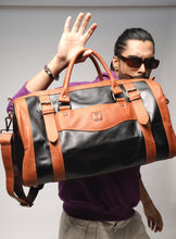 Black Duffle Bag with Tan Highlights